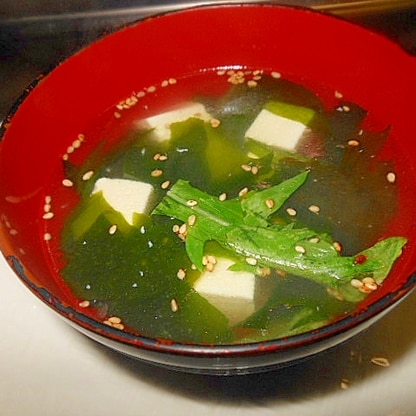 簡単～豆腐とわかめの中華スープ